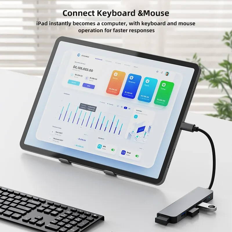 9-In-1 USB C Type C Adapter Hub with 100W PD Charging and USB3.0 3*USB2.0 Output