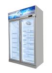 Commercial Silvery Glass Door Upright Deep Freezer Refrigeration Equipment