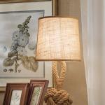 American Table Lamp retro rope cloth loft art bedside lamp bedroom rope table