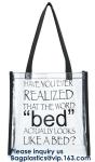 Clear PVC Tote Bag With Nylon Handles And Fabric Trim,Clear PVC cosmetic zipper