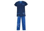 Blue Protective Work Clothing Scrub Suit For Men Reversible Short Sleeve Top