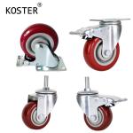 Heavy Duty Double Ball Bearing PU Marron 100kg Swivel Caster Wheel 3 Inch Total