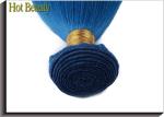 Double Stitch Weft Hair Extensions Human Hair Dark Blue Color AAAA Grade