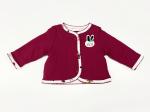 Coton Fleece Solid Red Baby Girl Coats Lining Warm Snap Button