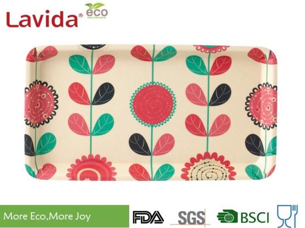 Competitive Price Reusable Customized Eco Natural Bamboo Fiber Tray Pastry Plate