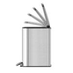 Sustainable Silver Stainless Steel Rectangle Defender Series Waste Bin Trash Bin