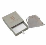 Recycled Rigid Drawer Packaging Box Black Slide Out Jewelry Box With Bag And