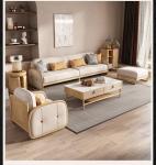 Multi Functional Hotel Lobby Furniture Nordic Simple Solid Wood Fabric Sofa