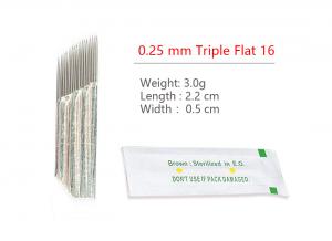 Wholesale Double Row 16 / 17 Pin Fog Eyebrow Tattoo Needles 2.0-3.0g OEM / ODM from china suppliers