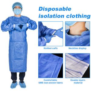 Wholesale Protective SMS Nonwoven Medical Reinforced Isolation Gown from china suppliers