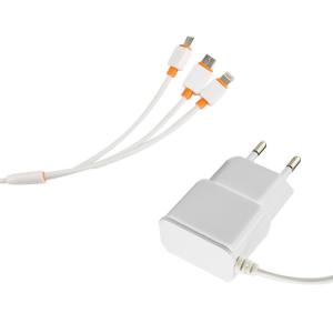 Wholesale Home Multi Usb Charger , White Color Usb Mobile Charger With Type C Cable from china suppliers