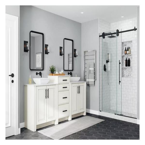 Shaker Style White Lacquer Super Waterproof Large Size Bathroom Cabinet Vanity