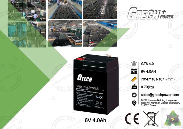 Sealed Maintenance Free Rechargeable Lead Acid Battery 6v 4ah 0.7kg For Fire