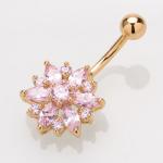 Newest flower shaped navel ring zircon belly button ring piercing jewelry