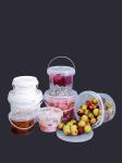 600ML Tamper Proof Cookie Bucket Plastic Food Container With Lid Handle 100%