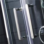 Double Swing / Folding Shower Door Enclosures Polished Aluminum Rectangle Frame