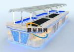 Yellow LED Commercial Buffet Equipment Granite Marble Tops Overhead Crystal