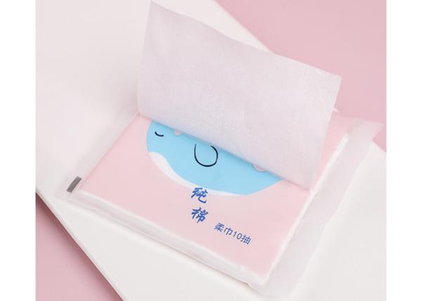 Professional Facial Cotton Tissue , Hypoallergenic Tissues Pocket Type Design