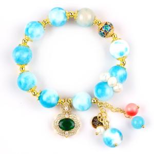 Wholesale Handmade Gemstone Beaded Bracelet Natural Persian Jade Stone Bracelet Adjustable Charms Bracelet For Party Daily Wearing from china suppliers