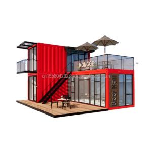 Wholesale Pingui Customized 20ft/40ft Galvanized Steel Square Tubes Shipping Container Coffee Portable Container Restaurant for Shop from china suppliers