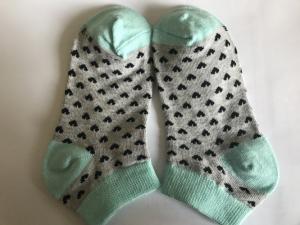 Wholesale girls  colourful patterned  70D nylon high  quality  combed cotton ankle socks from china suppliers