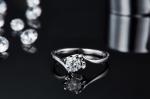 9K with Silver Ring Trapezoidal White Moissanite Diamond Minimalist Wedding