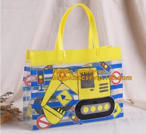 Wholesale PVC plastic shopping bag transparent handle bags,Waterproof recycled handle shopping square bottom transparent pvc plast from china suppliers