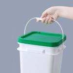 Transparent Square 2 Gallon Plastic Pail Beverage Bucket Foodsafe Storage