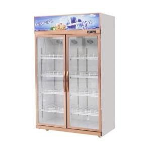 Wholesale Air Cooling Upright Glass Door Chiller Double Door 1260L from china suppliers
