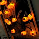 Halloween String Lights LED Pumpkin Holiday for Outdoor Decor 8 Modes Fairy