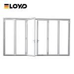 Modern Black Bifold Patio Door Frame Hurricane-Proof Exterior Fold Glass Door
