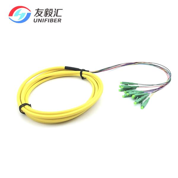 Single Mode G657A2 LC/APC Fanout Fiber Optic Pigtail Bending Insensitive 1.5m 12