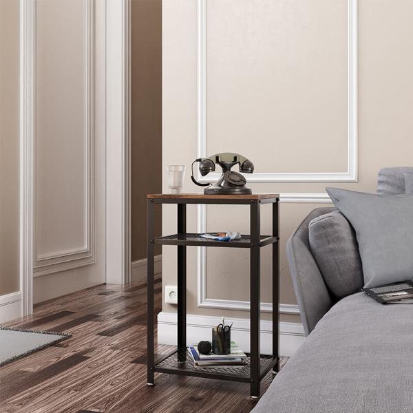 3-tier Nightstand for Sale, Side Table for Bedroom, Industrial Nightstands,