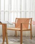 Natural Design Oak Wood Woven Cord Armrest Sofa Chairs for Kitchen Solid Wood