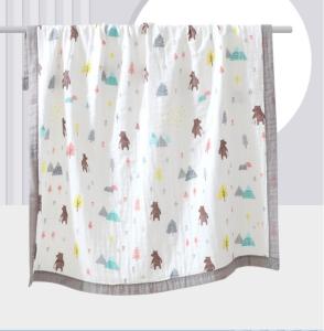 Wholesale Vivid Pattern Combed Cotton 4 Layer Gauze Fabric Infants Cover Wrap from china suppliers
