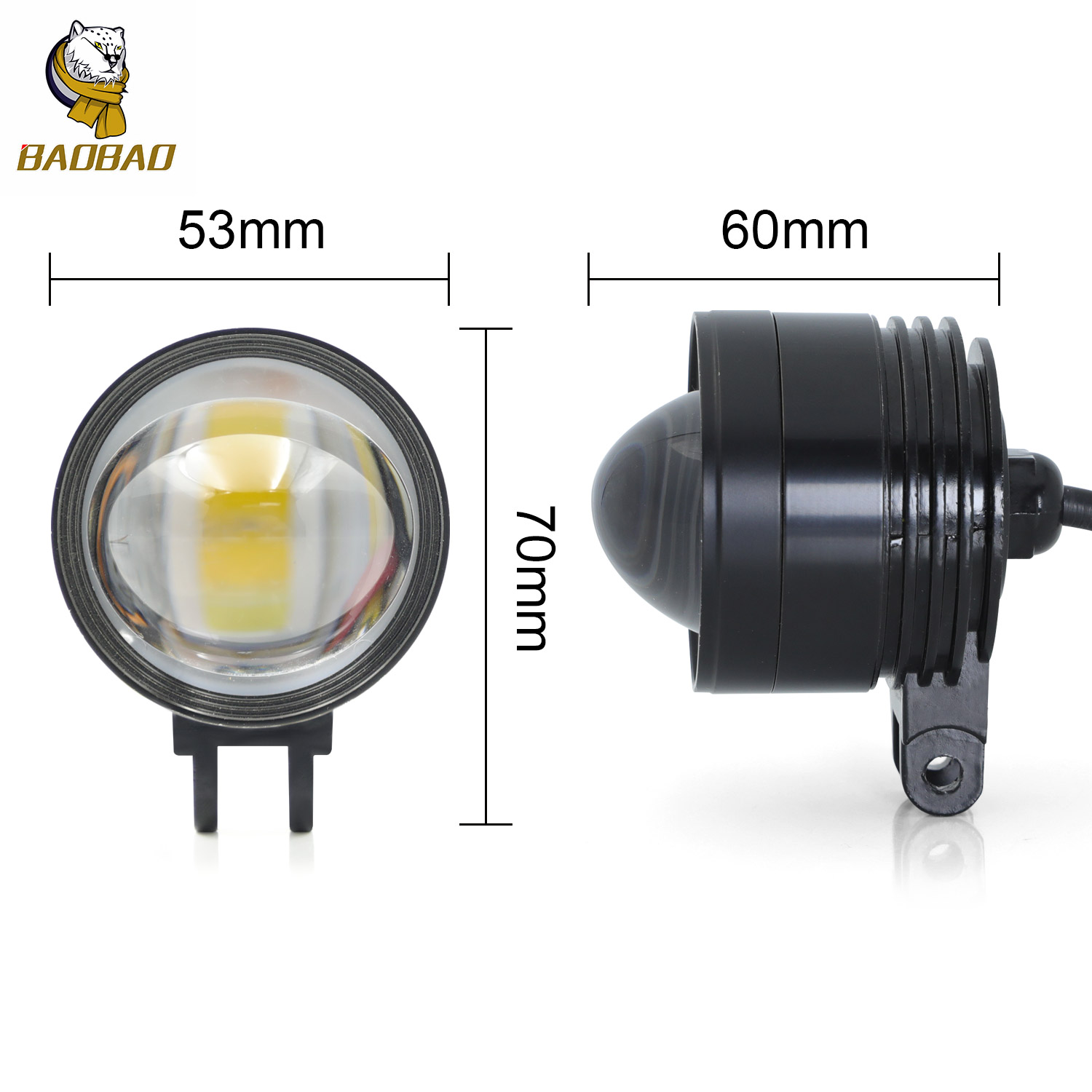 Aluminum Casing Yellow White Flash 24V Motorcycle LED Spotlight