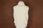 Soft Touch Utility Gilet Vest White Knitted Hem Ladies Fur Vest