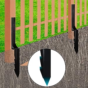 Pressure Treated Wood Fence Post Repair Kit with Heavy Duty Metal Support Bracket