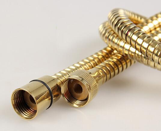 Quality stainless steel golden plated flexible shower hose for sale