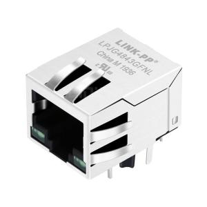 Wholesale Halo HFJ11-E1G41E-L11RL Compatible LINK-PP LPJG4843GFNL 100/1000 Base-T Tab Down Green/Green Led 1x1 Port 10P8C Cat6 Shielded RJ45 Connector from china suppliers