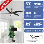 Modern Ceiling Fan Light With 5 Mdf Blades Dc Motor Quiet Energy Saving