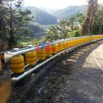Roadway Safety Yellow EVA Rotary Barrier Anti-Corrosion Guardrails With