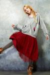 Ladies Hooded Sweatshirts , White Loose Fashion Jersey