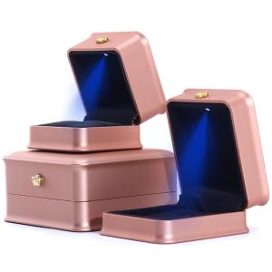 Wholesale Custom Luxury Crown Jewelry Packaging Box with LED Light and Plastic Velvet Material from china suppliers