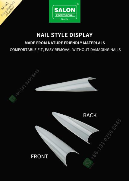 Sharp Drops Shape Half Cut False Nail French Style Artificial Nail with ABS Fake