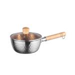 Elegant Hammered Convenient Design Japanese Sauce Pan Traditional With Wood