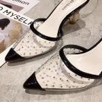 6111-3 Korean Fashion Pointed Shallow Mouth Transparent High Heels Sexy