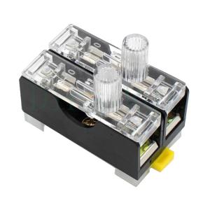 Wholesale 2P 35mm Din Rail Fuse Holder Twin 3AG Fuse Block With Polystyrene Cap from china suppliers
