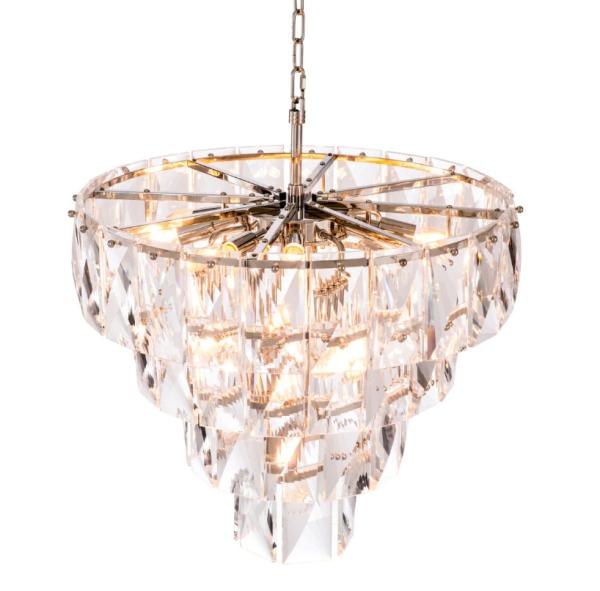 Multi Tier Contemporary Crystal LED Chandelier Round Iron for Living Room