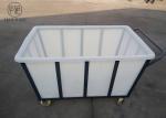 K700Kg Rotomolding Poly Box Truck , Flat Sided Bulk Heavy Duty Laundry Cart On